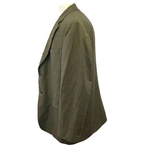 Stafford Suit Jacket Blazer Sports Coat Mens 44R Brown Herringbone Wool Blend - Picture 2 of 7